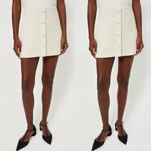 Tuckernuck NEW Cream Tweed Scarlet Retro Button Mini Skirt Size L